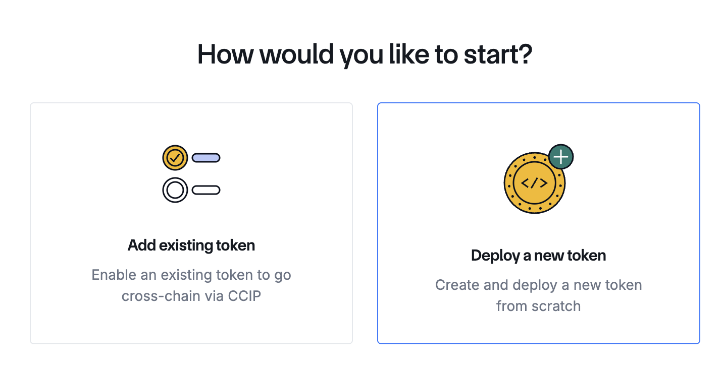 Select deploy a new token